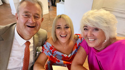 Jay's close family – Peter, Addy, and Vicky.