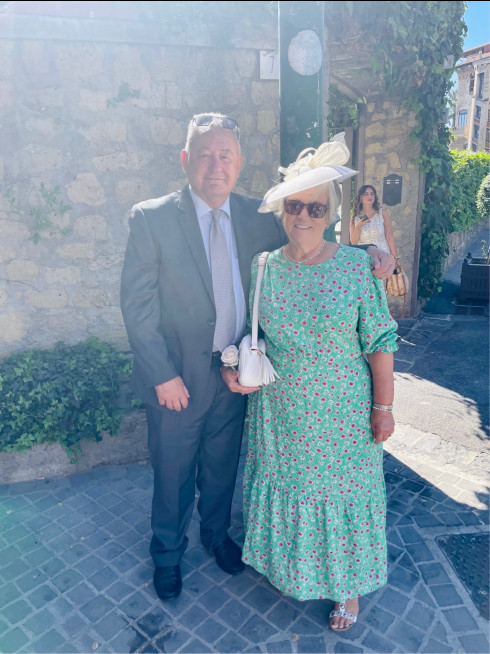 Uncle Dai and aunty Lesley outside the venue.