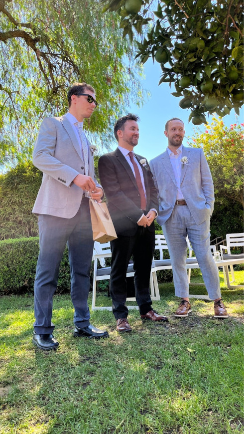 Pete, Jay, and Dave stood at the front of the ceremony.