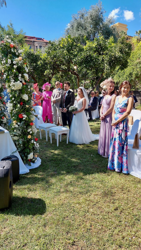 Jay and Filly and guests stood up at the ceremony.