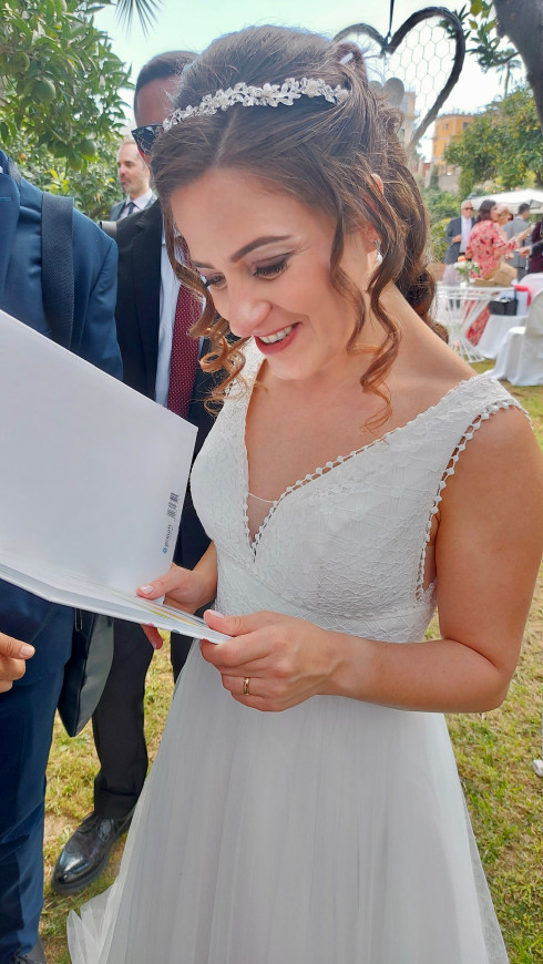 Filly reads notes from the photo album her friends made her.