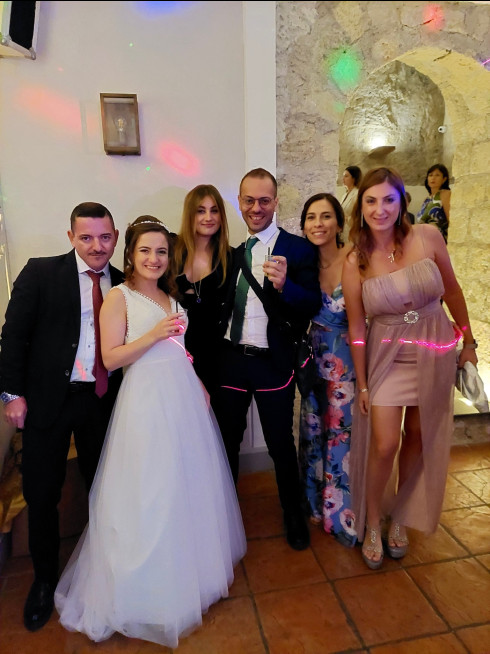 Filly's friends on the dancefloor. From left to right: Amedeo, Filly, Antonella, Andrea, Daniella, and Vivienna.