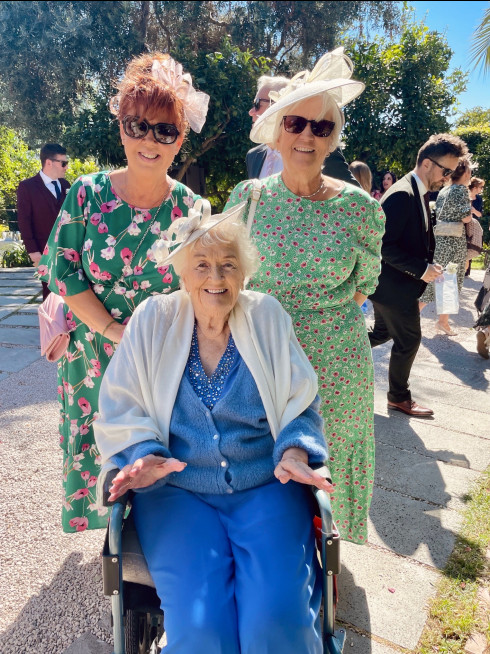 Grandma is in between Nicola and Lesley.