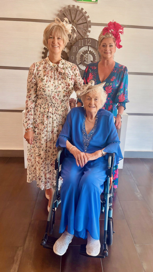 Leanne, Clare, and Grandma after getting ready.